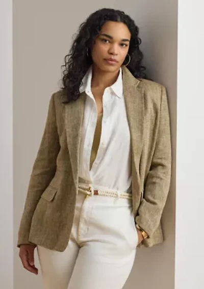 Women's Linen Herringbone Blazer