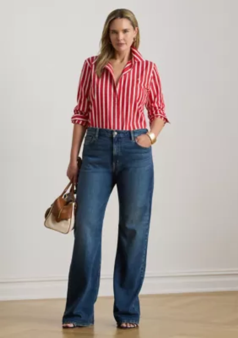 Classic Fit Striped Broadcloth Shirt