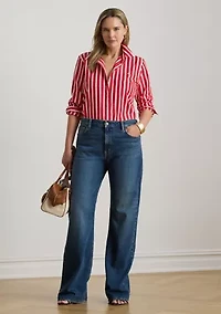 Classic Fit Striped Broadcloth Shirt
