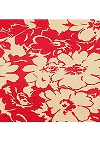 Floral Stretch Cotton Boat Neck T-Shirt