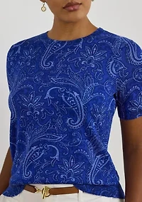 Plus Paisley Short Sleeve Sweater