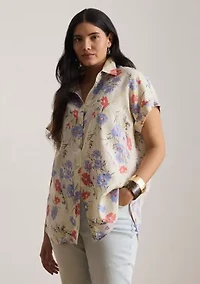 Women's Relaxed Fit Floral Short-Sleeve Shirt