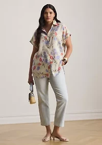 Women's Relaxed Fit Floral Short-Sleeve Shirt