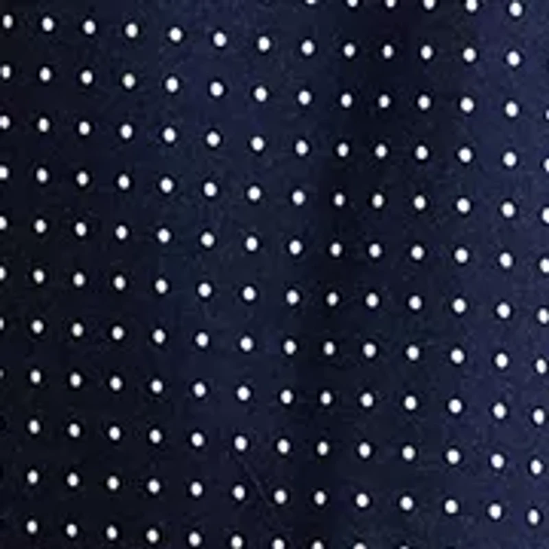 Polka-Dot Belted Crepe Dress