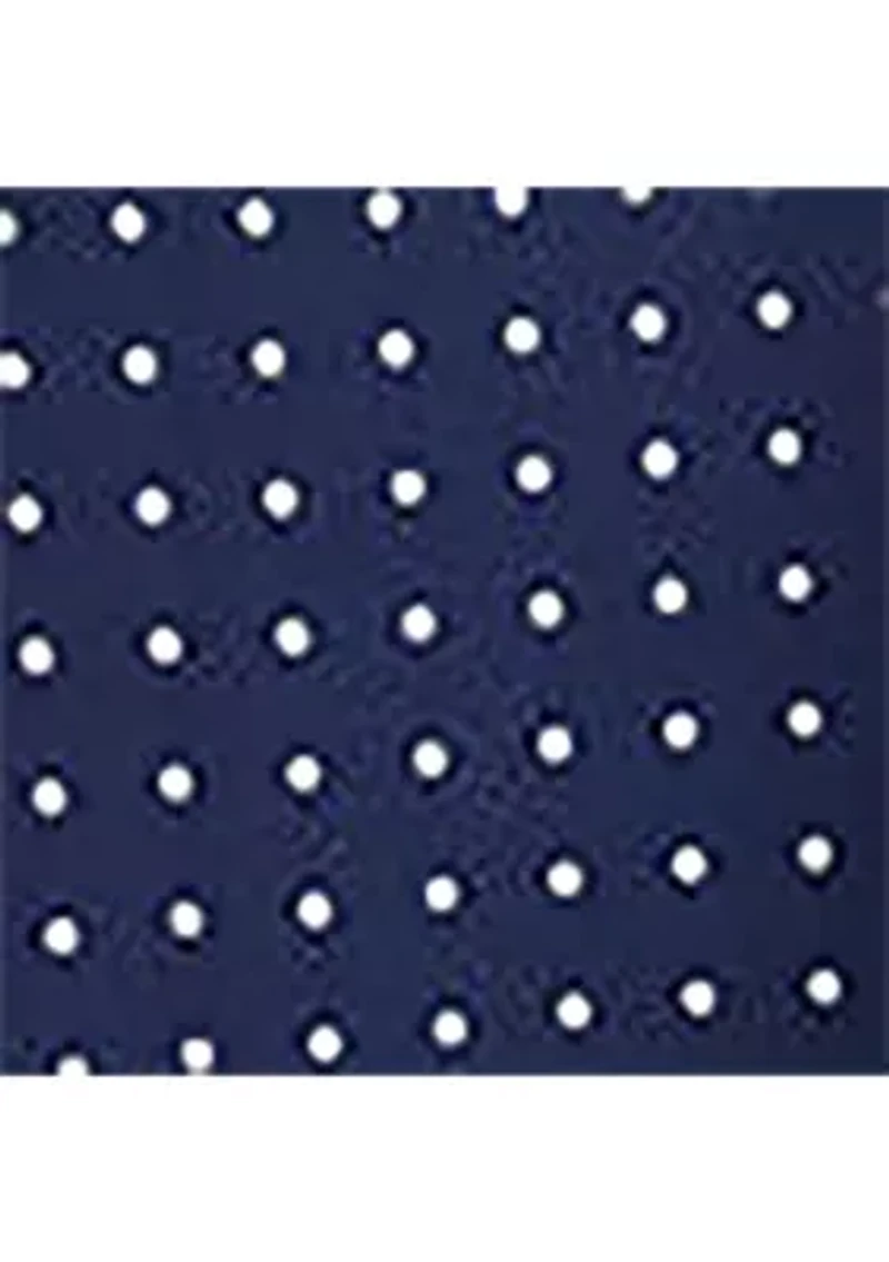 Polka-Dot Belted Crepe Dress