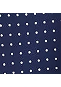 Polka-Dot Belted Crepe Dress