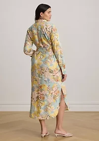 Women's Floral Linen Shirtdress
