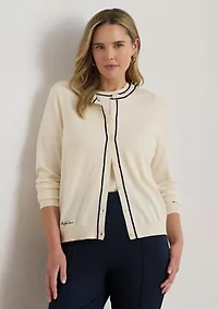 Women's Two-Tone Cotton-Modal Cardigan