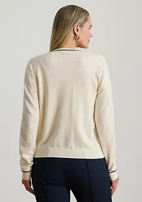 Women's Two-Tone Cotton-Modal Cardigan