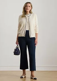 Women's Two-Tone Cotton-Modal Cardigan