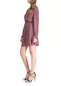 Women's Foulard Peasant Mini Dress