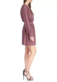 Women's Foulard Peasant Mini Dress