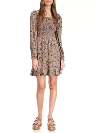 Women's Crinkle Smocked Mini Dress