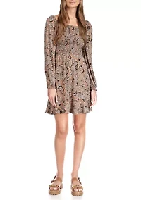 Women's Crinkle Smocked Mini Dress