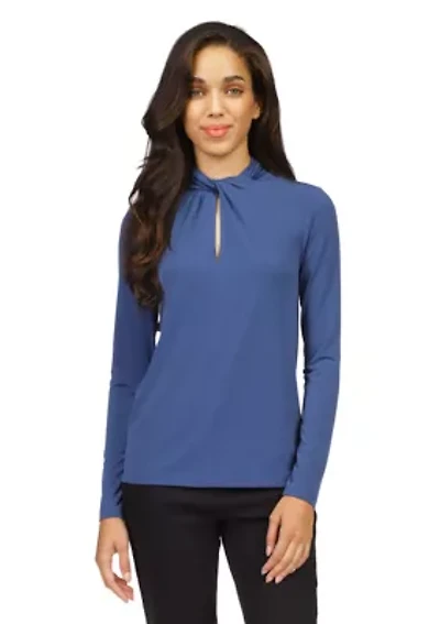 Women's Twist Neck Long Sleeve Top