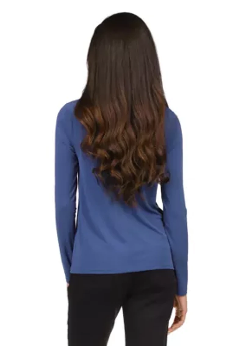 Women's Twist Neck Long Sleeve Top