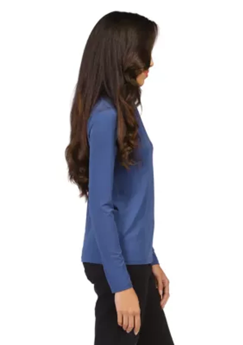Women's Twist Neck Long Sleeve Top