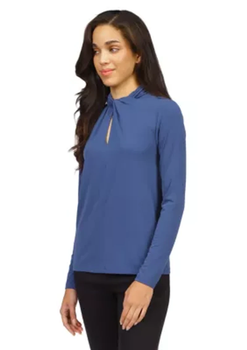 Women's Twist Neck Long Sleeve Top