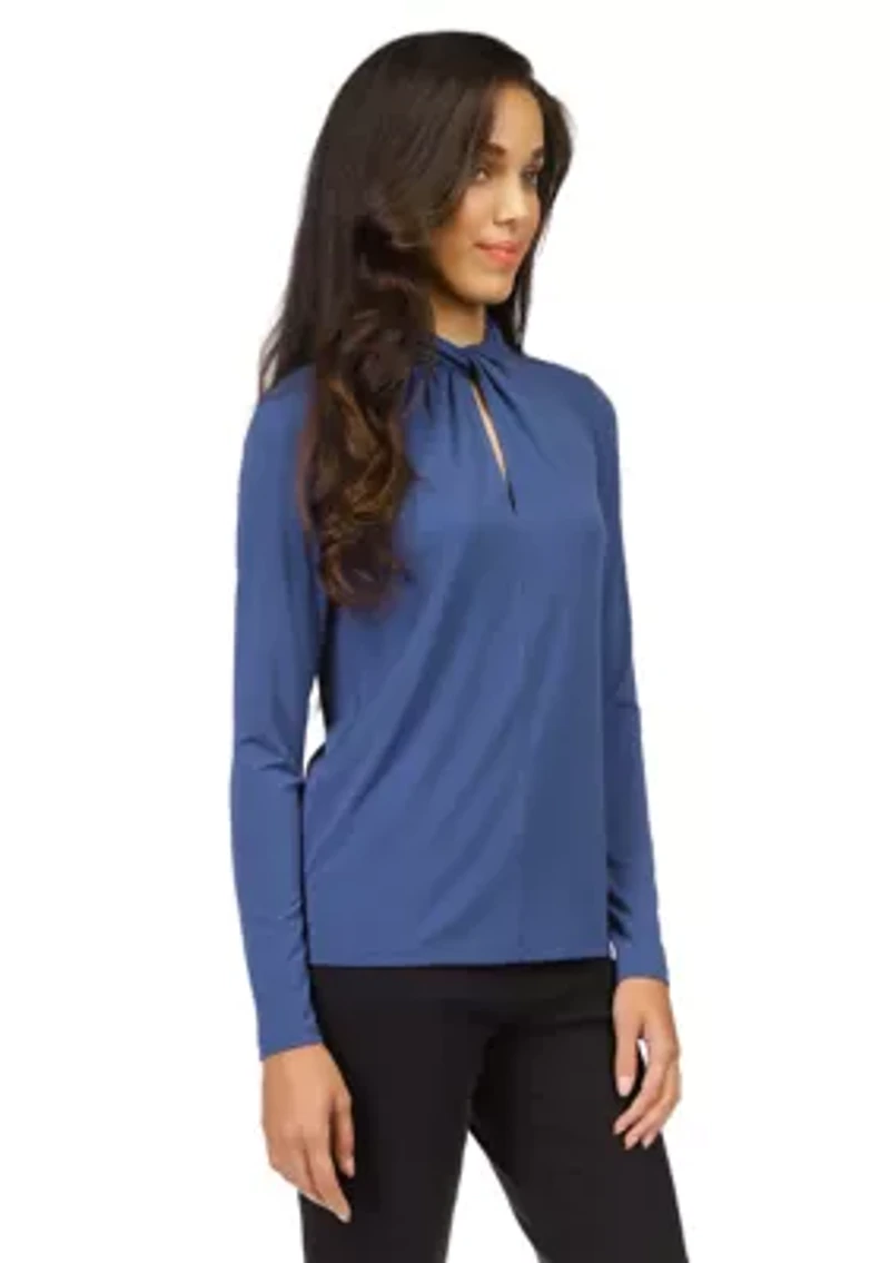 Women's Twist Neck Long Sleeve Top