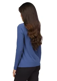 Women's Twist Neck Long Sleeve Top