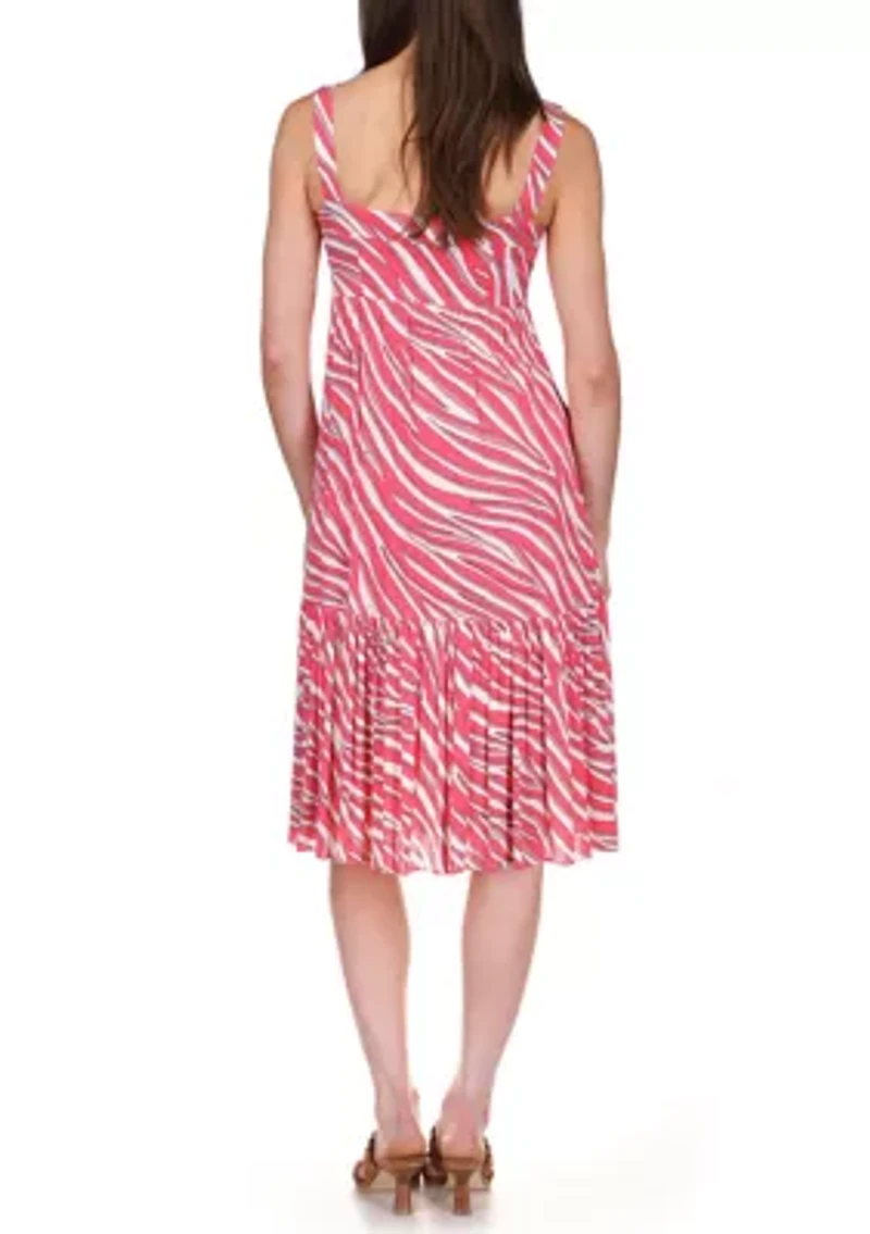 Women's Long Soft Zebra Midi Dress