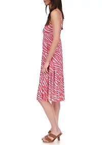 Women's Long Soft Zebra Midi Dress