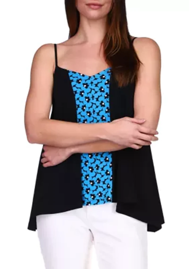 Petite Sleeveless Sixties Floral Top