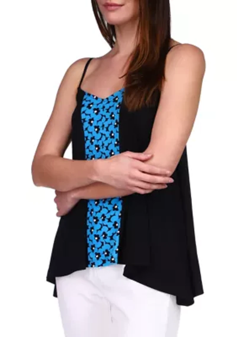 Petite Sleeveless Sixties Floral Top
