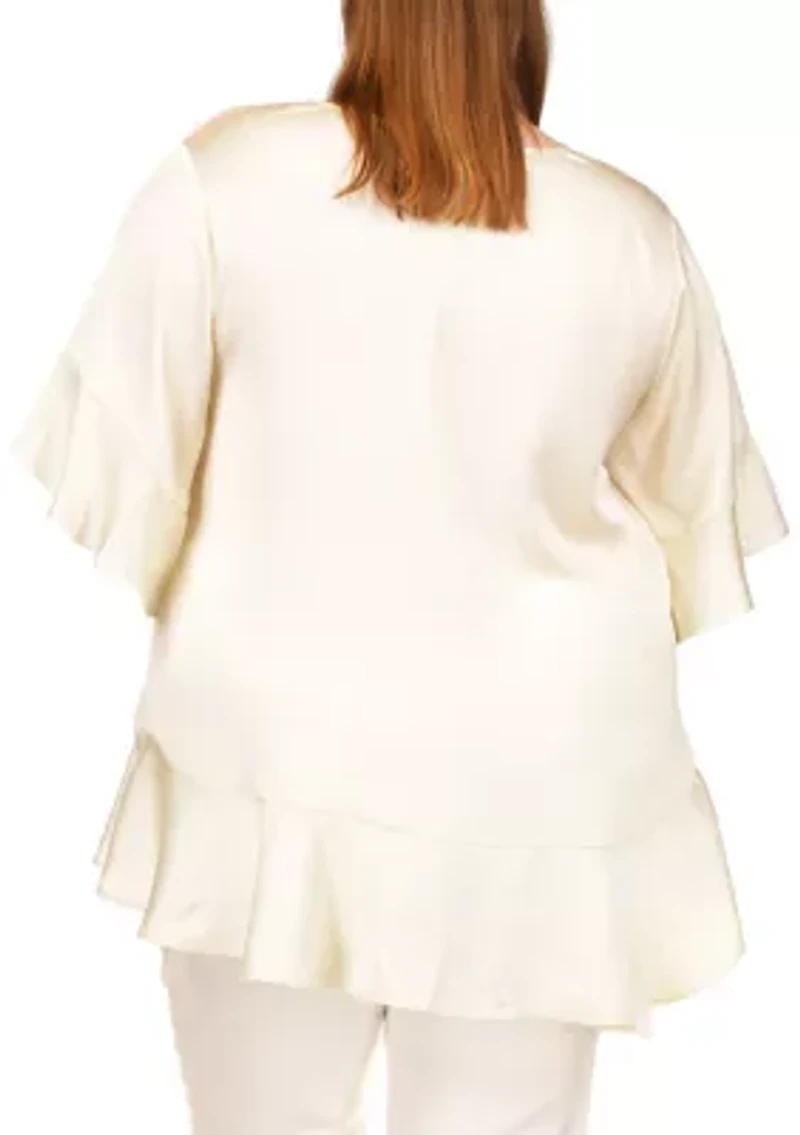 Plus Flutter Chain Neck Top