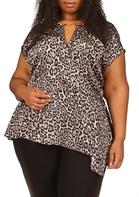Women's Plus Asymmetrical Hanky Hem Top