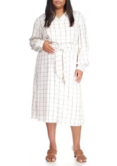 Plus Crepe Drape Midi Dress