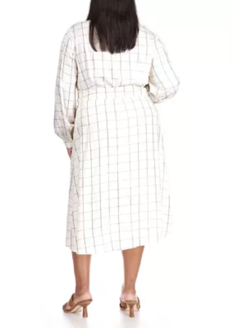 Plus Crepe Drape Midi Dress