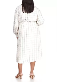 Plus Crepe Drape Midi Dress