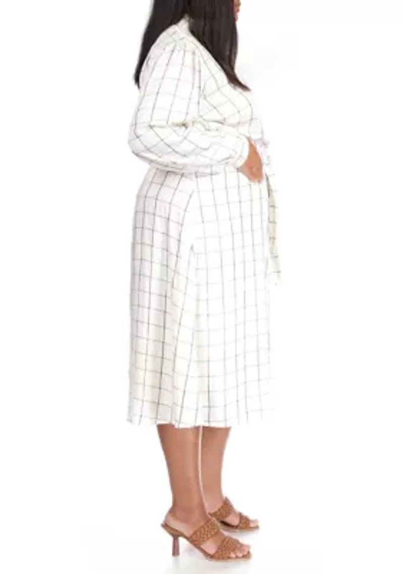 Plus Crepe Drape Midi Dress