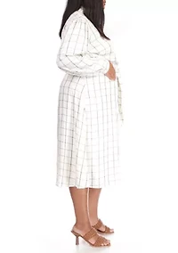 Plus Crepe Drape Midi Dress