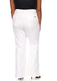 Plus White Selma Shank Flare Denim Jeans