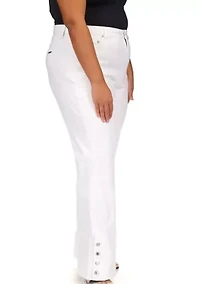 Plus White Selma Shank Flare Denim Jeans