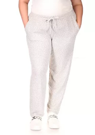 Plus Jacquard Rolled Hem Joggers