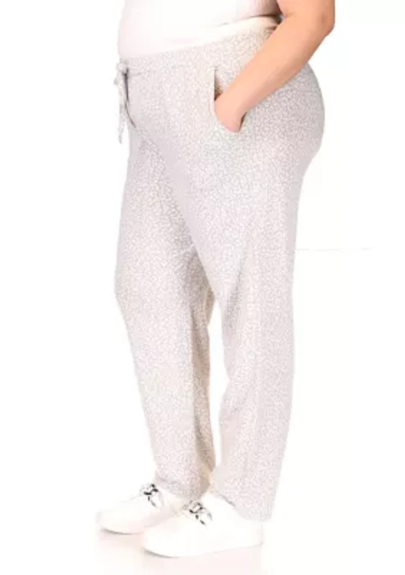 Plus Jacquard Rolled Hem Joggers