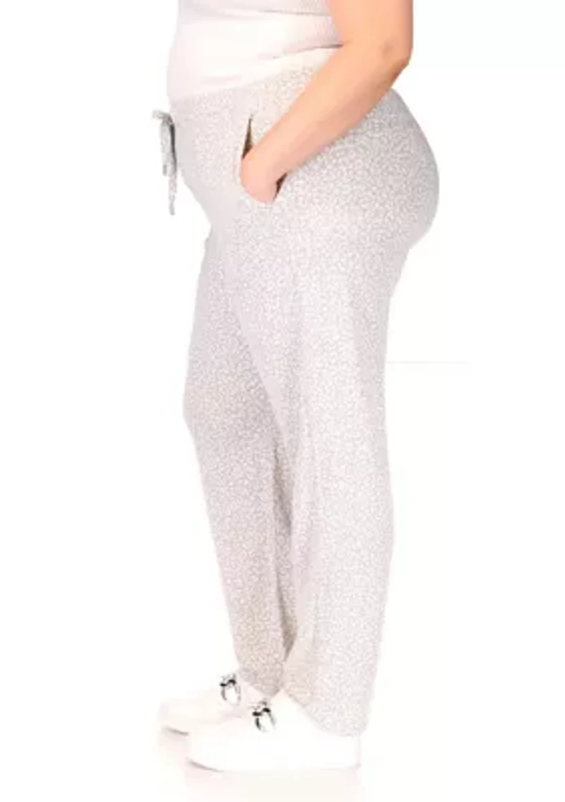 Plus Jacquard Rolled Hem Joggers