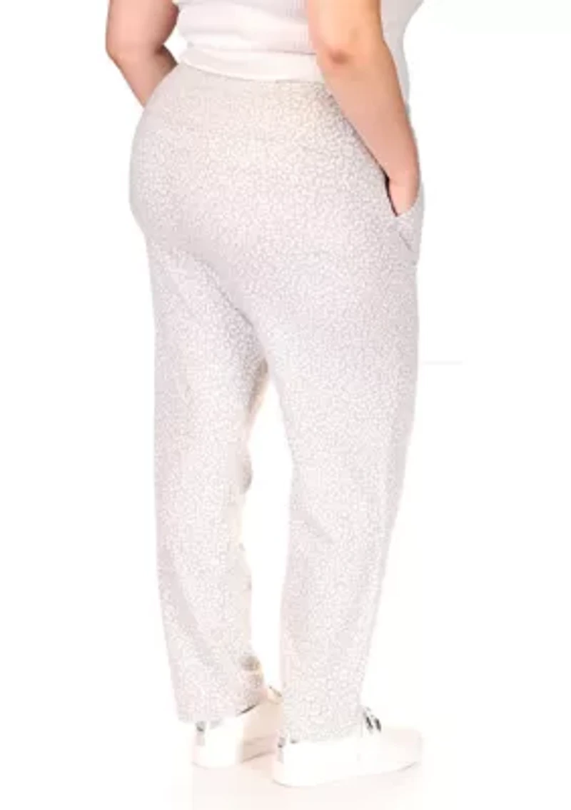 Plus Jacquard Rolled Hem Joggers