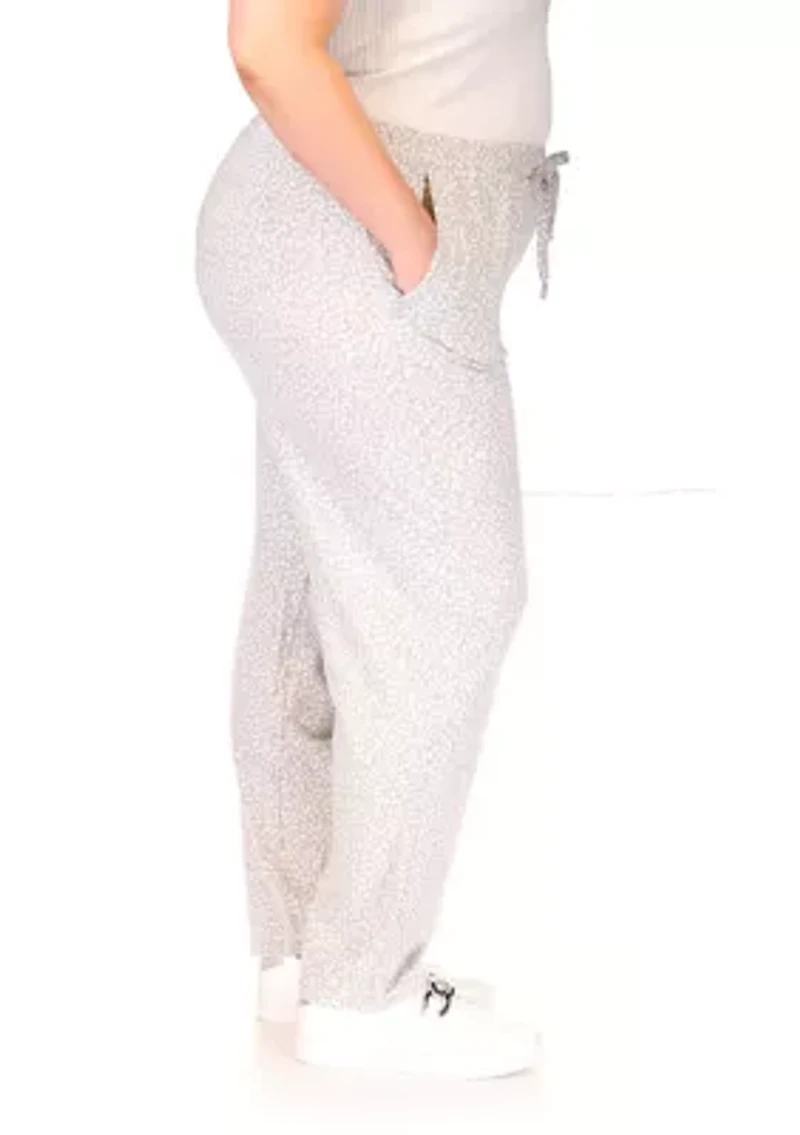 Plus Jacquard Rolled Hem Joggers