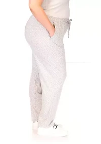 Plus Jacquard Rolled Hem Joggers