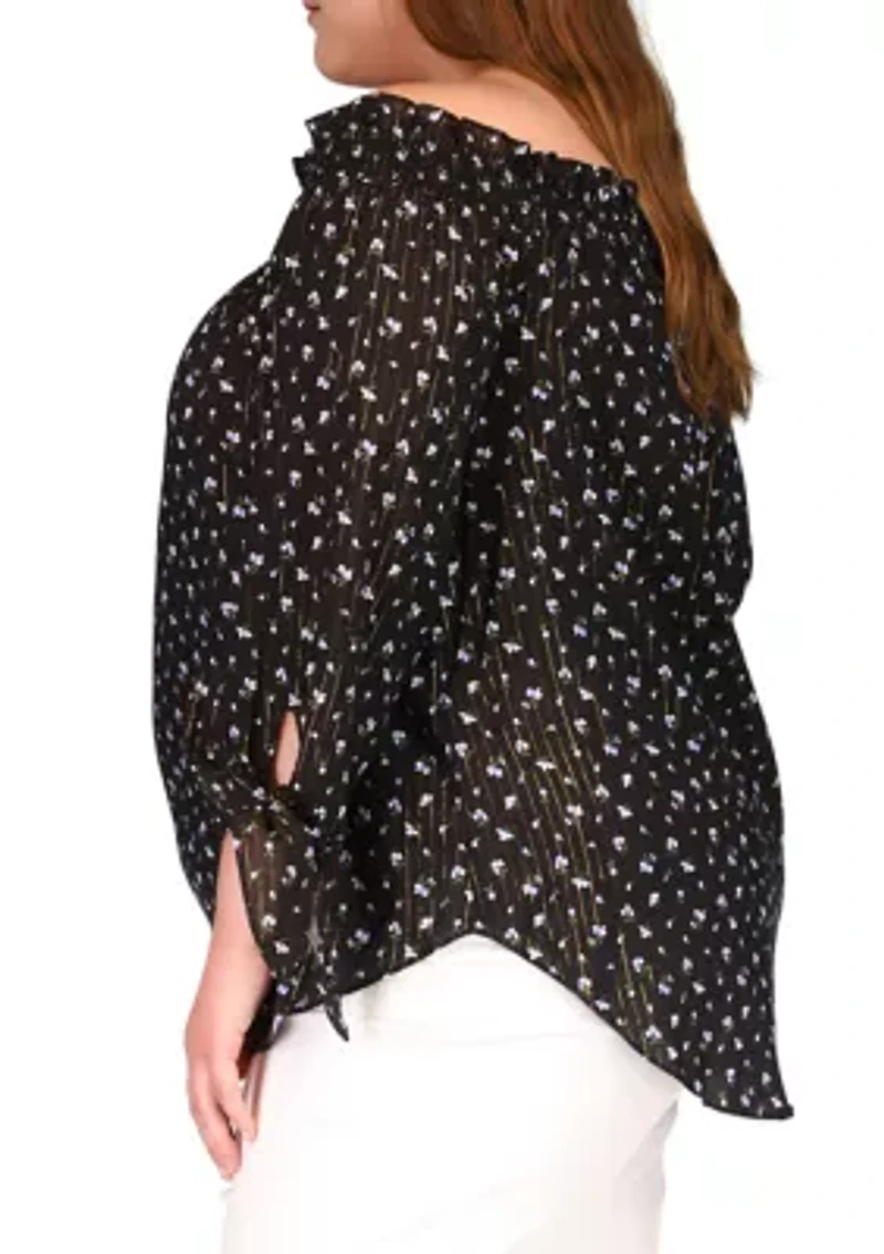 Plus Off the Shoulder Printed Top