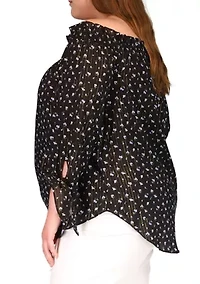 Plus Off the Shoulder Printed Top