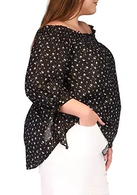 Plus Off the Shoulder Printed Top