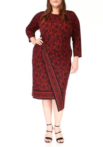 Plus Lace Border Midi Dress