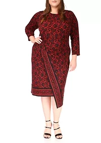 Plus Lace Border Midi Dress
