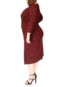 Plus Lace Border Midi Dress