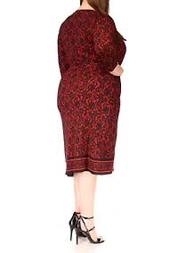 Plus Lace Border Midi Dress